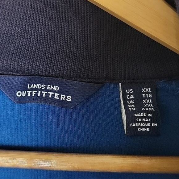 Lands End Collared Pullover Sweater Mens Blue size XXL FHLB NY Logo - Picture 7 of 10